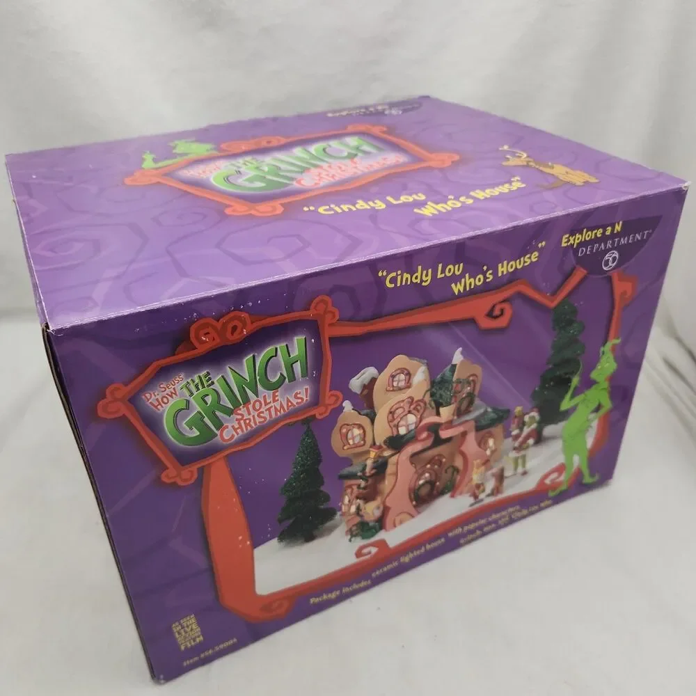 House Grinch Village Cindy-Lou Who's Home + Extras Dept. 56 #56-59004 Dr Seuss
